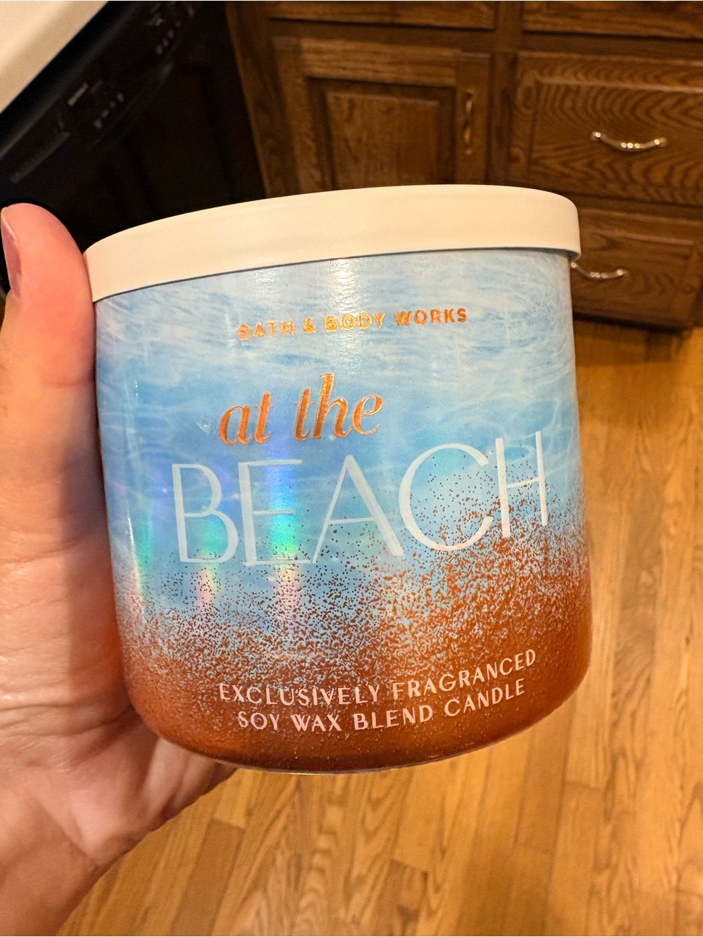 Bath & Body Works At The Beach Blue & Copper Scented Candle
